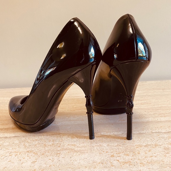 Gucci Bamboo Accent Leather Pumps - Picture 3 of 8